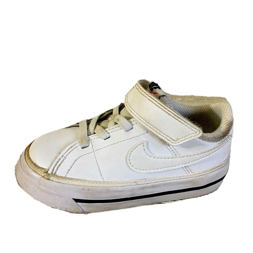 Nike court legacy low white leather sneakers toddler 7 c